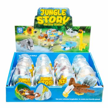 MAINAN BALOK BRICK DALAM TELUR - MIX HEWAN JUNGLE (12 pcs)