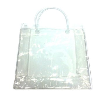 Tas Kemasan Transparan Mewah Alas Kotak dengan Gagang Kokoh 18.5x18cm (25 pcs)