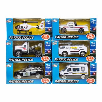CAMPURAN KENDARAAN POLISI LOGAM DALAM DISPLAY (36 pcs)