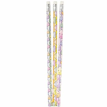 Pensil Neon 'Pup' dengan Penghapus (12 pcs)