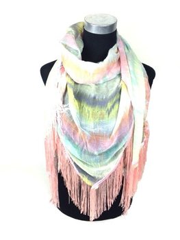 Syal Mint/Pink dengan Rumbai - Gaya Ibiza (1 pcs)