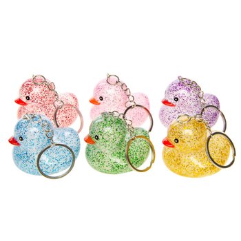 Gantungan Kunci Bebek Glitter - Campur Warna (12 pcs)