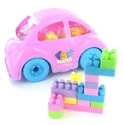 Mainan Mobil Anak Perempuan Besar dengan Balok Susun