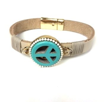 Gelang Taupe/Krem Peace (Gaya Ibiza)