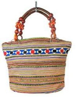 Tas B-FAIR Beads dengan gagang manik-manik cokelat (1 pcs)