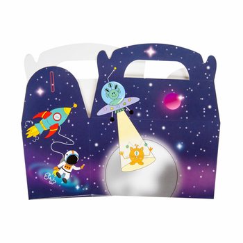 Kotak Bingkisan / Souvenir Tema Luar Angkasa 12x12.5x6 Cm (12 Pcs)