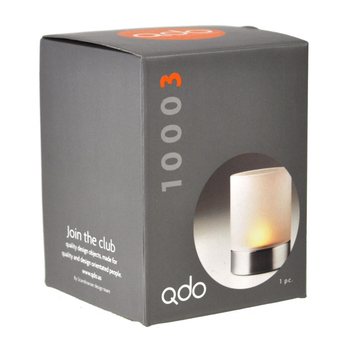 QDO - Tempat Lilin Hurricane Stainless Steel / Kaca Buram (1 pc.)