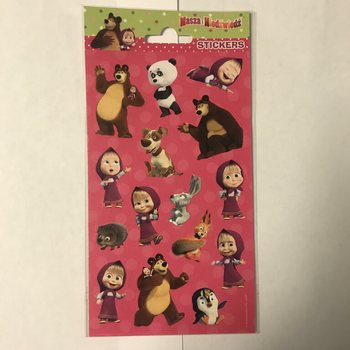 Stiker MASHA AND THE BEAR, Uk. 20 x 10 Cm (10 pcs)