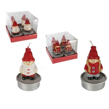 4 LILIN TEALIGHT KARAKTER NATAL DALAM KOTAK KADO (12 set)