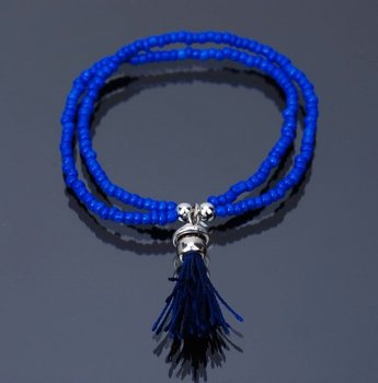 Gelang Gaya Ibiza dengan Rumbai Biru (1 pc)