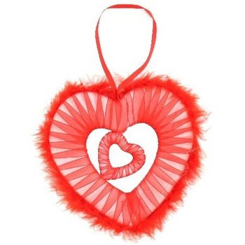 Hiasan Gantung Bentuk Hati Merah (Isi 2 pcs)