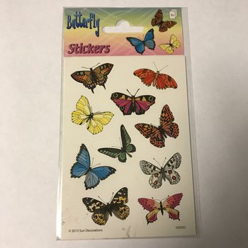 Lembar Stiker Kupu-Kupu, Ukuran 16 x 9 Cm (10 pcs) - Grosir