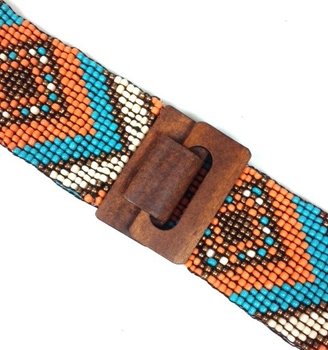 Ikat Pinggang Ibiza Buatan Tangan Aztek Biru Mint (1 pcs)
