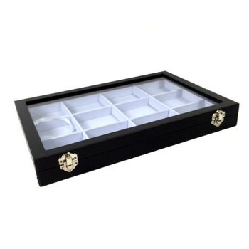 Nampan Pajangan Manik-Manik Putih 12 Sekat dengan Tutup