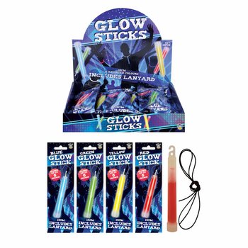 Glow Stick Breaklight - Panjang 15cm dengan Tali - Campuran Warna dalam Display (12 pcs)