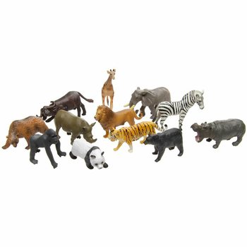 ANIMAL WORLD - CAMPURAN FIGUR MAINAN HEWAN LIAR (12 pcs.)