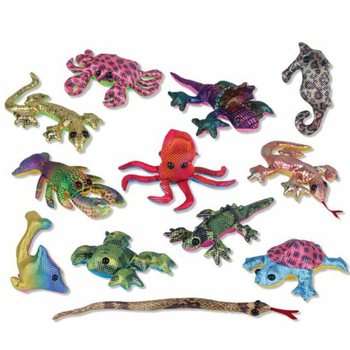 Hewan Pasir Glitter yang Dapat Dibentuk dalam Display (24 pcs)