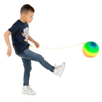 BOLA PELANGI DENGAN TALI / BOLA BUNGEE &Oslash;23 Cm (36 pcs)