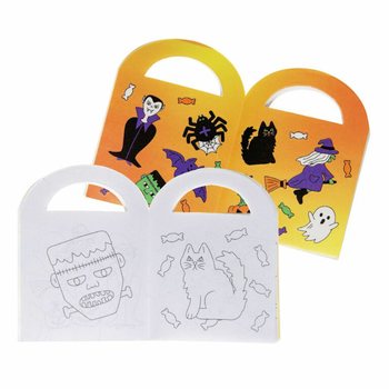 Buku Mewarnai Halloween Kecil dengan Stiker (48 Buah)