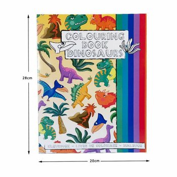 Buku Mewarnai Dinosaurus A4 21x28 cm dengan Stiker (12 Pcs)