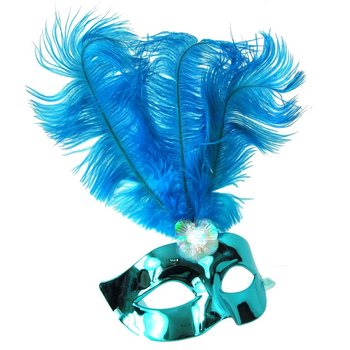 Topeng Mata Biru dengan Bulu - Model 17 (6 pcs.)