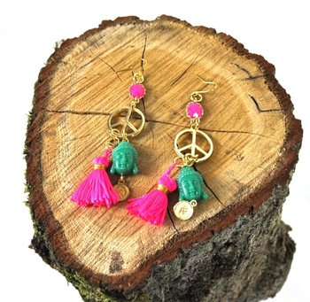 Anting Ibiza Fuchsia / Buddha Hijau (1 pcs)