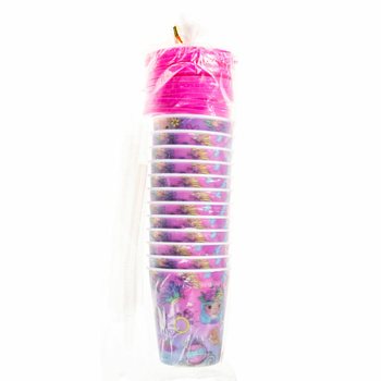 Gelas Minum/Es Krim Putri dengan Sedotan (12 buah)