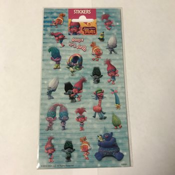 Lembar Stiker: TROLLS, Ukuran 20 x 10 cm (10 pcs)