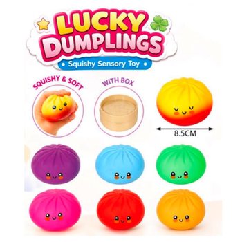 RAGE - LUCKY DUMPLINGS - Mainan Squishy Bakpao BESAR Uk. 8.5 x 8.5 x 4.8 Cm - DALAM DISPLAY (12 pcs)