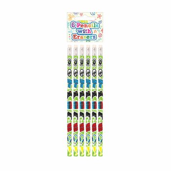 Set Pensil & Penghapus Gamer (6 Bagian) - Kotak Display (24 set)