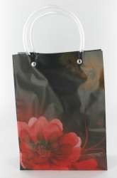 TAS BELANJA / KANTONG BESAR HITAM/MAWAR MERAH (12 pcs)