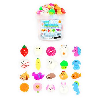 Mainan Squishy Campur dalam Ember (100 pcs)