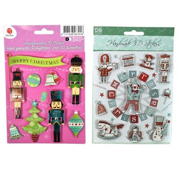 Stiker Natal 3D Campur (6 pcs)