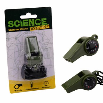 Peluit Survival Science Explorer dengan Kompas & Termometer (24 pcs)