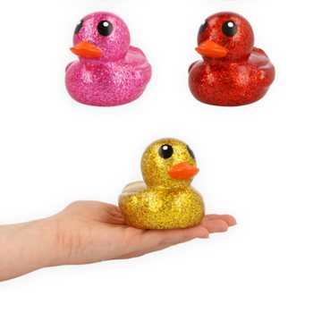 Bebek Karet Mandi Glitter Warna-Warni Ukuran Besar - 10x8x8 cm (6 pcs)