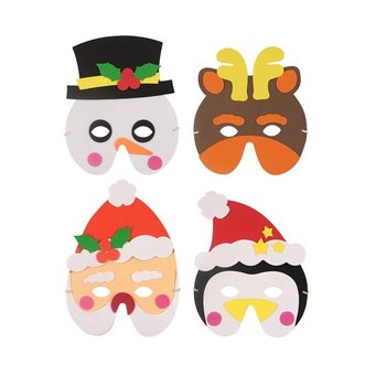 Mix Masker Natal Bahan Foam (24 pcs)