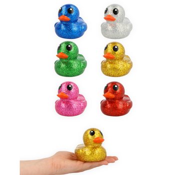 Bebek Karet Mandi Glitter Warna-Warni Ukuran Besar - 10x8x8 cm (6 pcs)