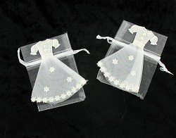Kantong Souvenir Pernikahan Motif Gaun Pengantin (12 pcs)