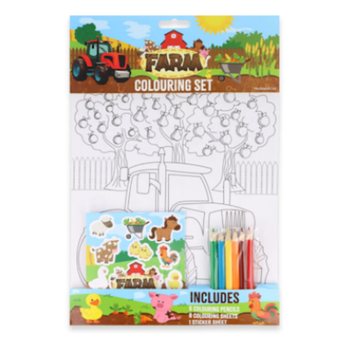 Set Mewarnai Seri Peternakan Besar - Termasuk Pensil Warna dan Stiker (12 pcs)