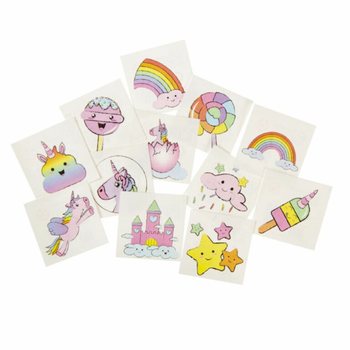 Tato Temporer Unicorn Lucu - Pack Isi 12 (Display 48 Pack)