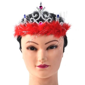 Mahkota Putri Perak dengan Bulu Halus - Model 4 (12 pcs)