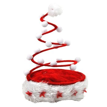 TOPI NATAL SPIRAL MEWAH DENGAN BINTANG MENYALA (12 pcs)