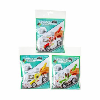 Puzzle 3D Rakit & Warnai Mobil Sendiri (12 pcs)