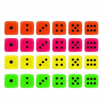 Dadu 2,5 cm dalam Display - Campuran Warna (125 buah)