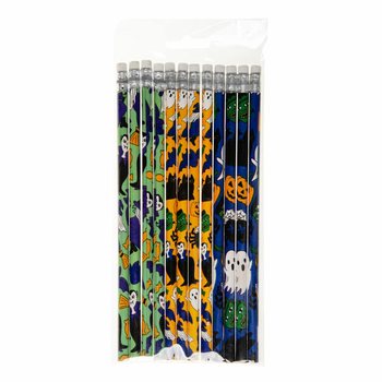 Pensil Halloween dengan Penghapus (12 buah)