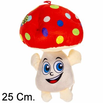 Boneka Jamur Plush Besar dengan Wajah Lucu - 25 Cm - Warna Campur (6 pcs)