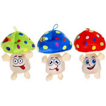 Boneka Jamur Plush Besar dengan Wajah Lucu - 25 Cm - Warna Campur (6 pcs)