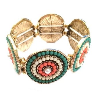 Gelang elastis mewah gaya Ibiza (1 pcs)