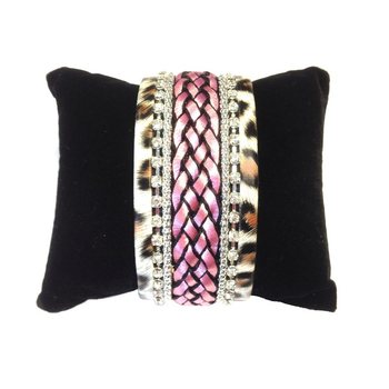 Gelang Lebar Gaya Ibiza Motif Macan Pink (1 pcs)