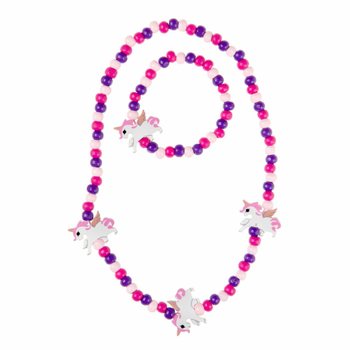 Set Kalung dan Gelang Kayu Unicorn Anak (48 pcs)